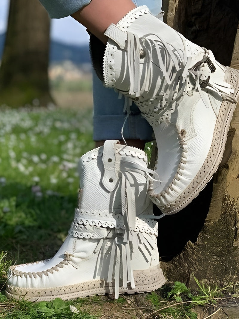 Western Stiefeletten Mit Fransen Im Boho Stil