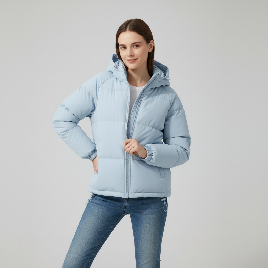 Gefütterte Damen Winterjacke Mit Kapuze