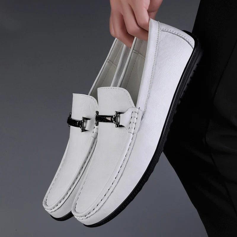 Pienza Echtleder-Loafer Mit Metallseil-Akzent