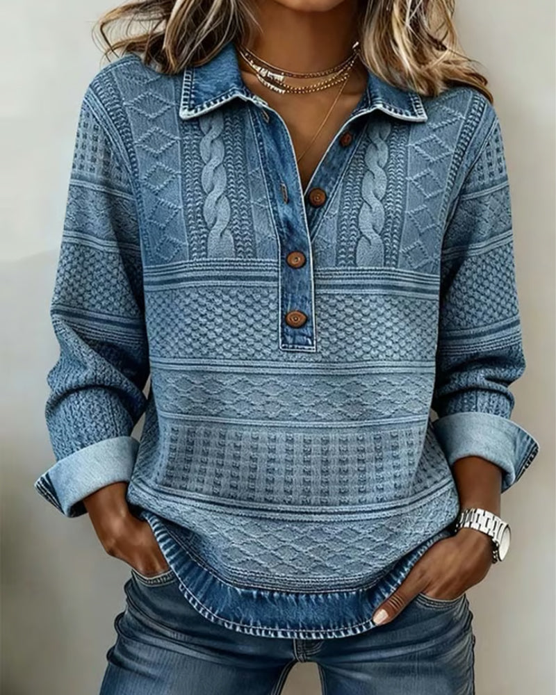 Overshirt In Denimoptik Mit Klassischem Hemdkragen