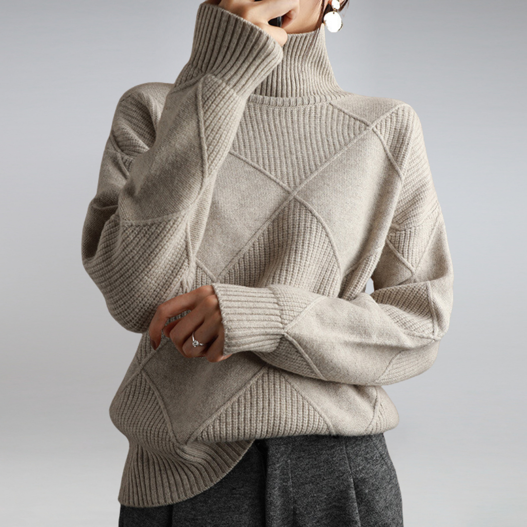 Damen Feinstrick Rollkragenpullover für Herbst und Winter