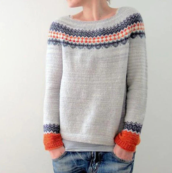 Damen Strickpullover Im Retro Stil