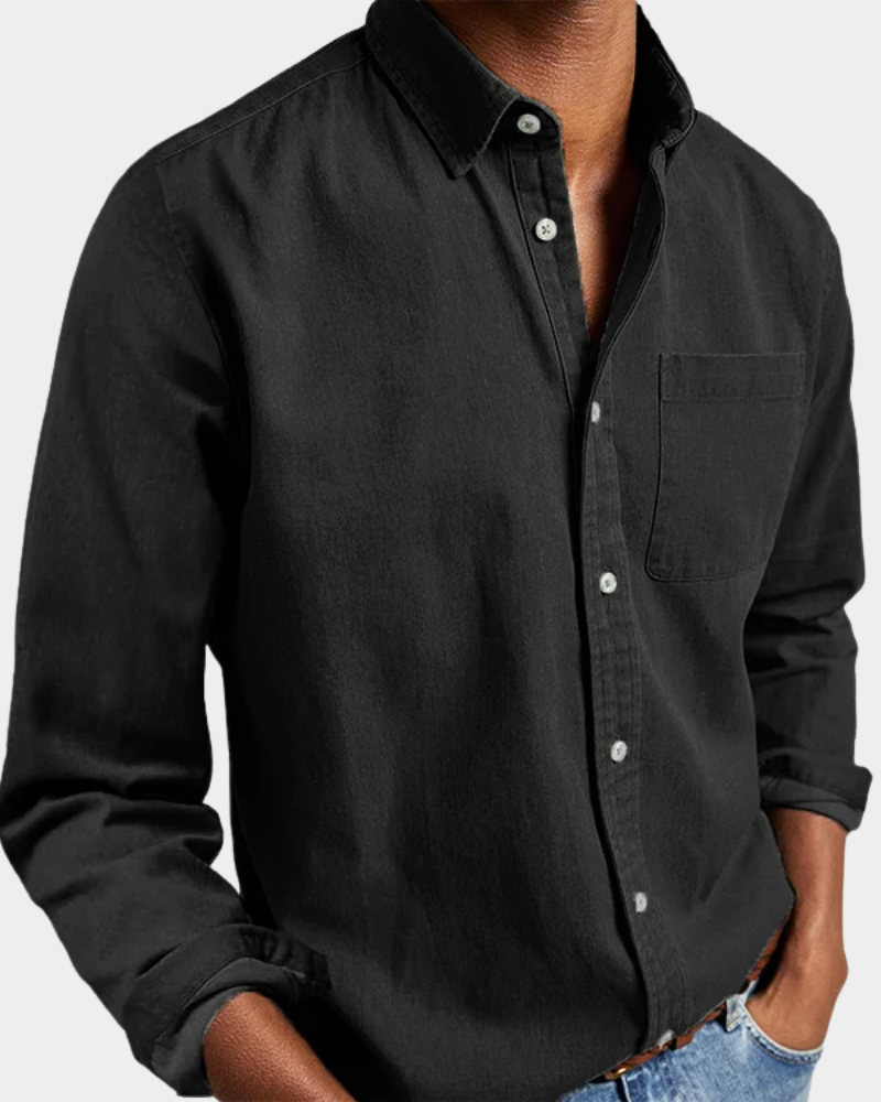 Herren Langarmhemd in Bequemer Stretch Passform