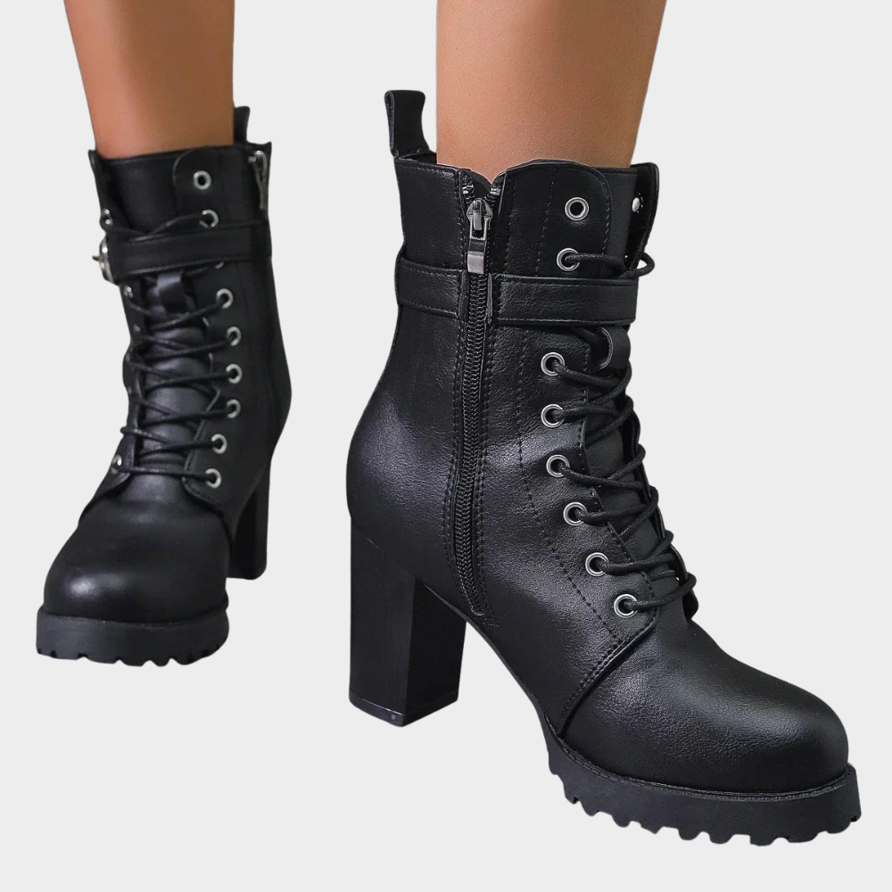 Damen Stiefeletten Mit Ausgestelltem Absatz Und Polstersohle