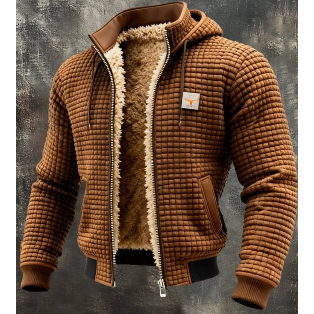 Gesteppte Herren Winterjacke Mit Sherpa Futter Und Kapuze