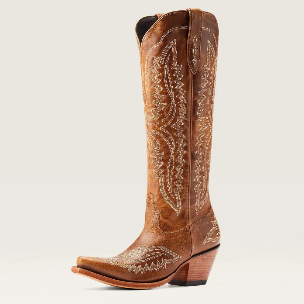 Bottes de cow-boy western pour femmes avec broderie et talon bloc