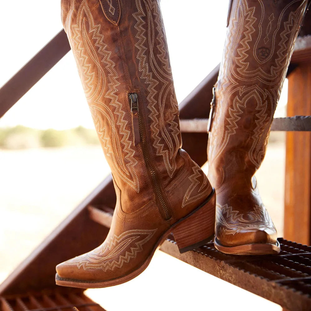 Bottes de cow-boy western pour femmes avec broderie et talon bloc
