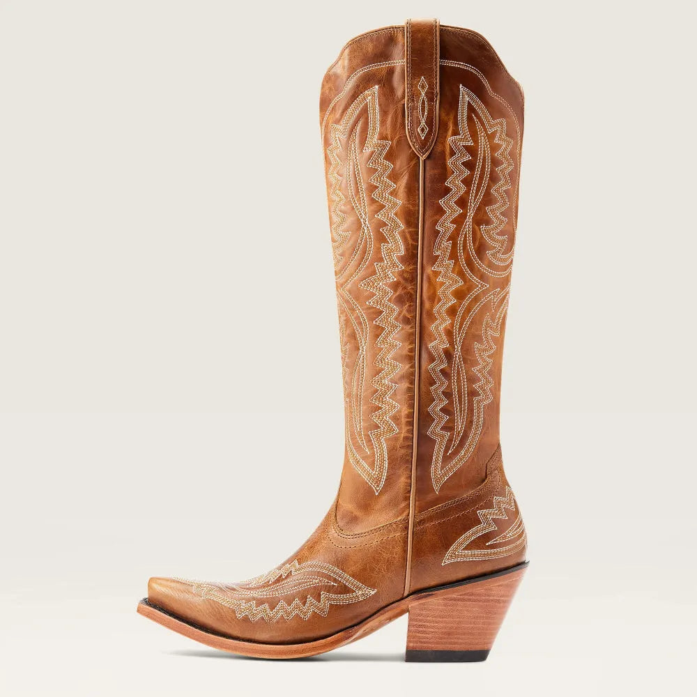 Damen Western Cowboystiefel Mit Stickerei Und Blockabsatz