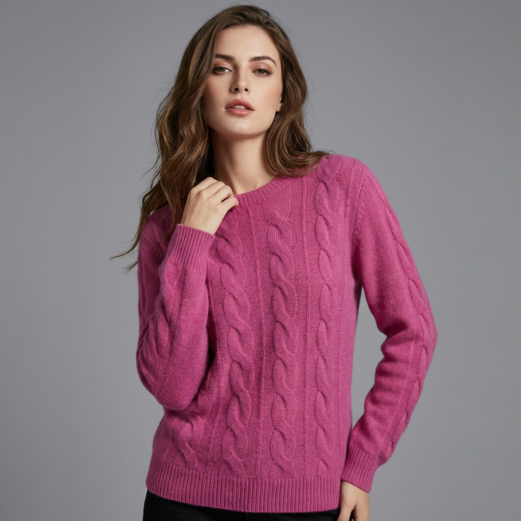 Oversize Zopfstrick Pullover Für Damen