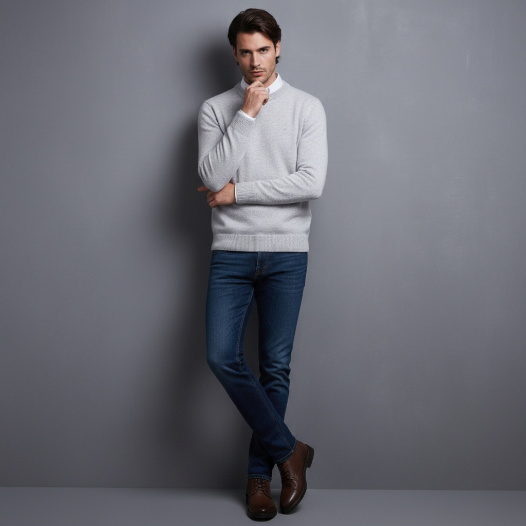 Weicher Herren Feinstrick Pullover Für Jeden Tag