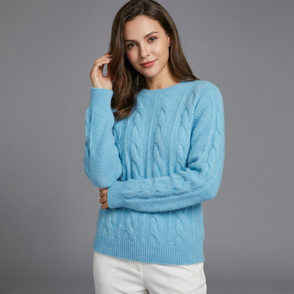 Oversize Zopfstrick Pullover Für Damen