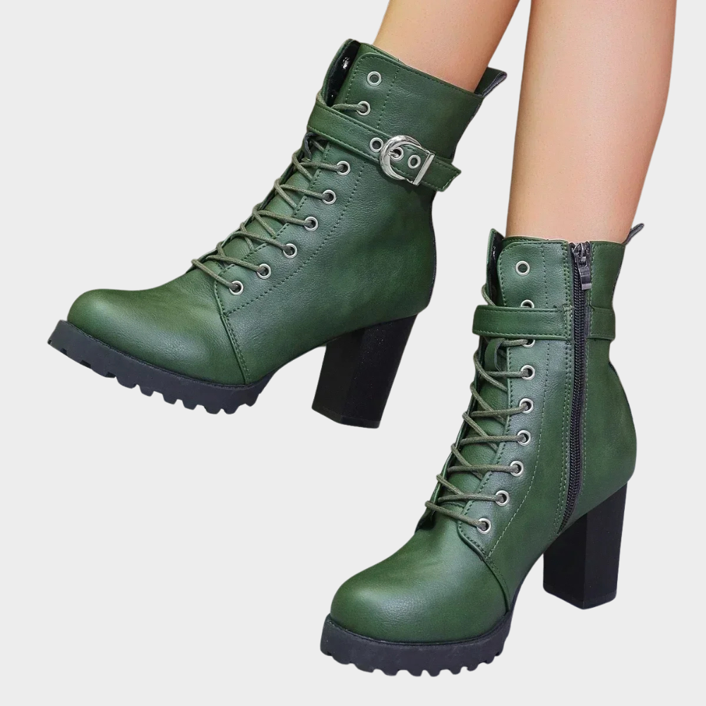 Damen Stiefeletten Mit Ausgestelltem Absatz Und Polstersohle
