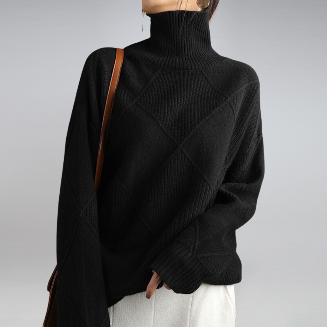 Damen Feinstrick Rollkragenpullover für Herbst und Winter