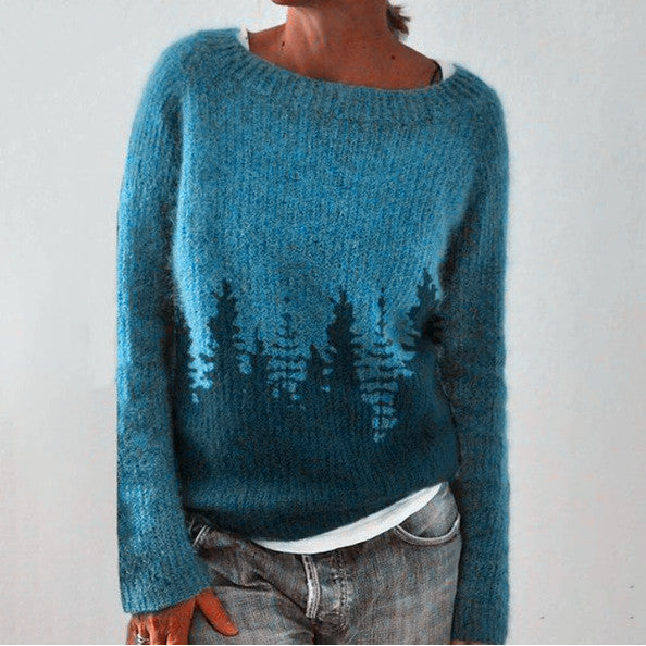 Damen Strickpullover Im Retro Stil