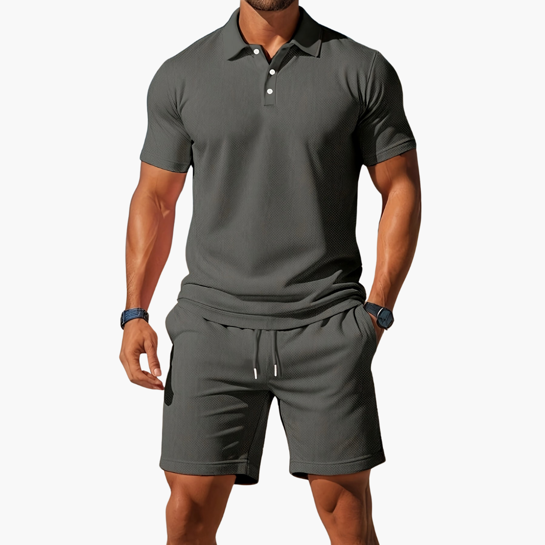 Herren Polo und Shorts Set mit Tunnelzug