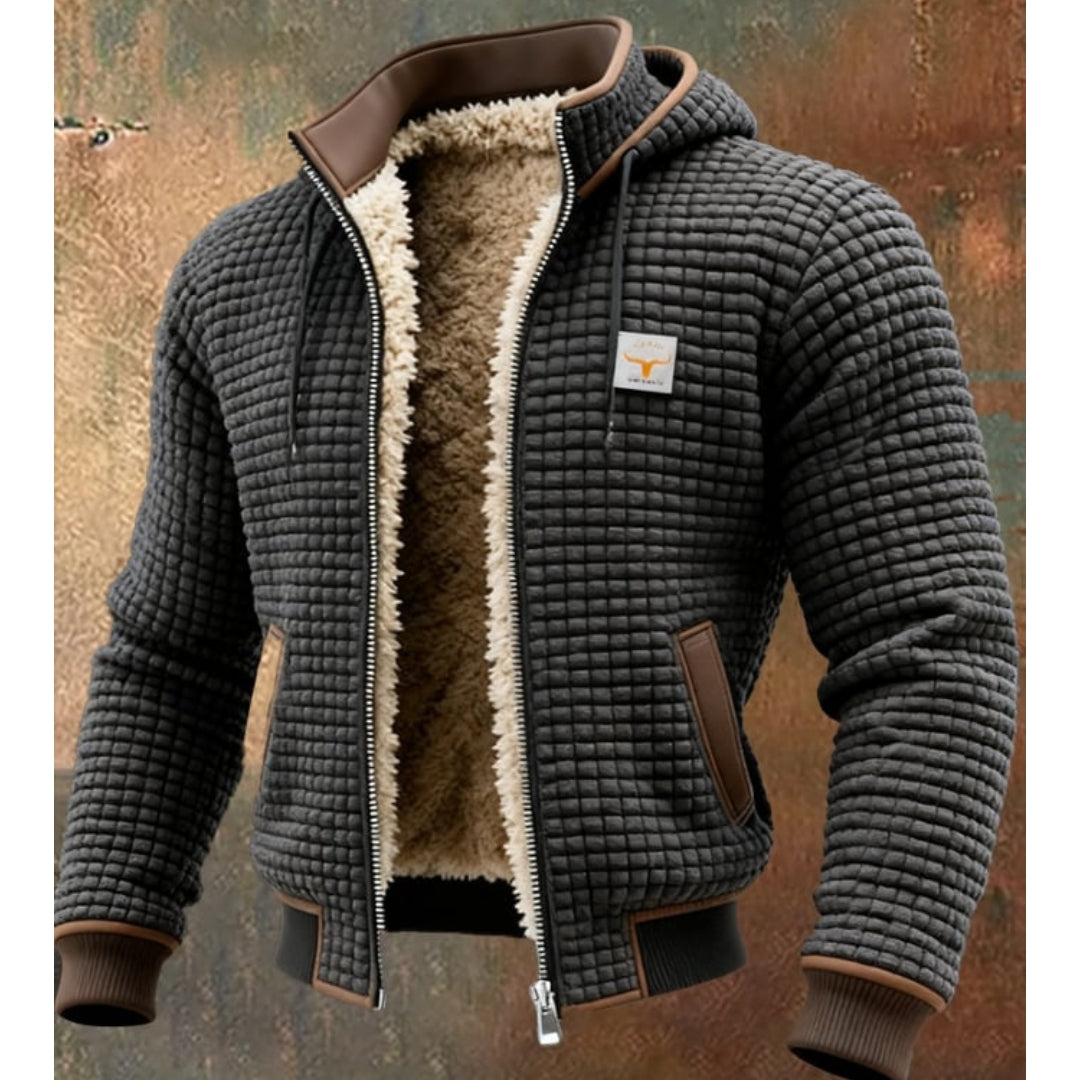 Gesteppte Herren Winterjacke Mit Sherpa Futter Und Kapuze