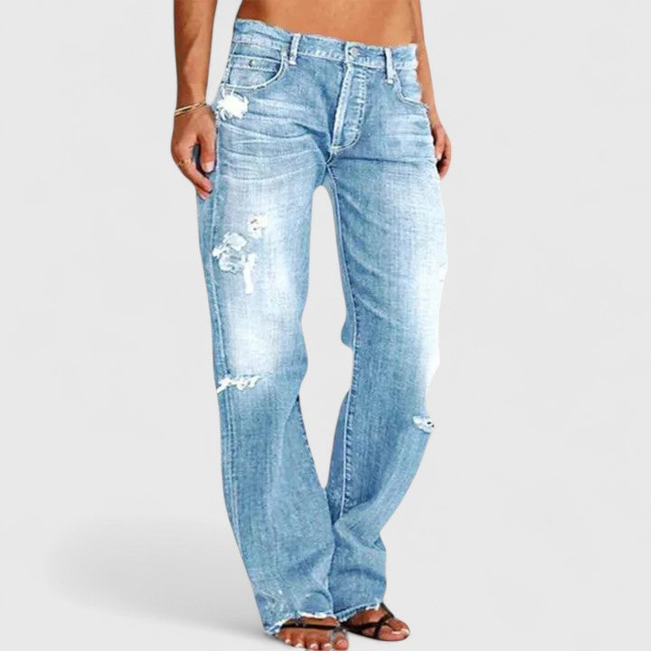 Weite Stretch-Jeans mit Niedriger Taille