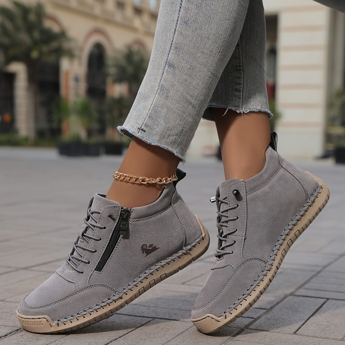 Damen Walkingschuhe mit Weiter Zehenbox und Rutschfester Sohle