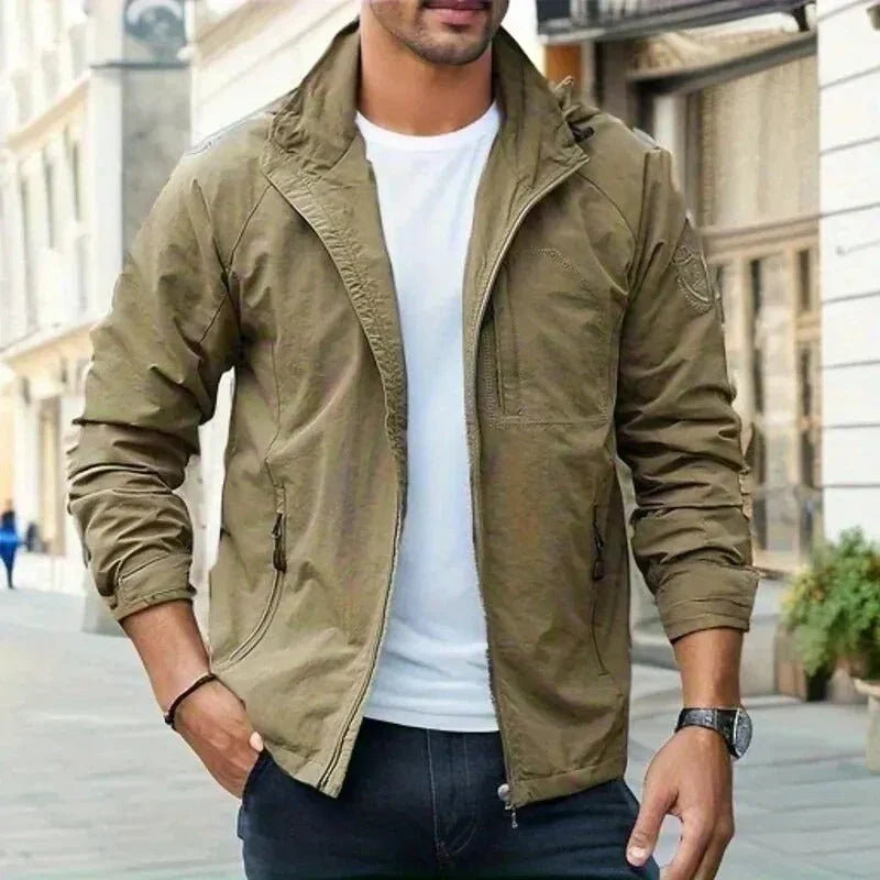 Leichte Herren Übergangsjacke Mit Stehkragen