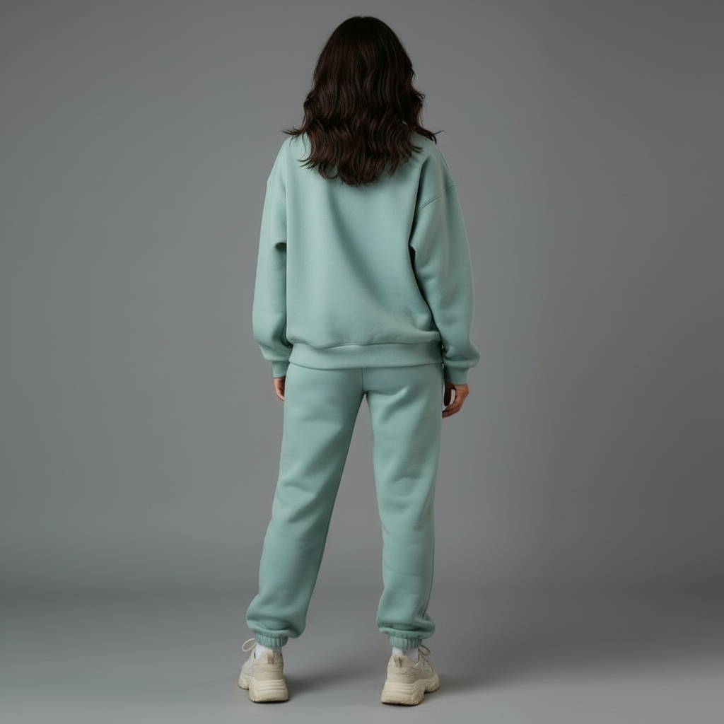 Lockerer Damen Jogginganzug Mit Half Zip Oberteil