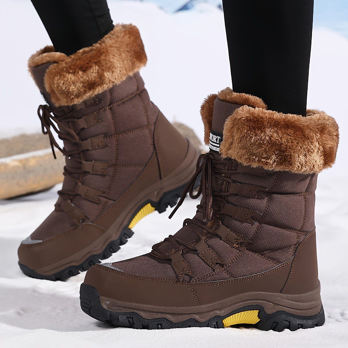Isolierte Winterstiefel Mit Kunstleder-Optik