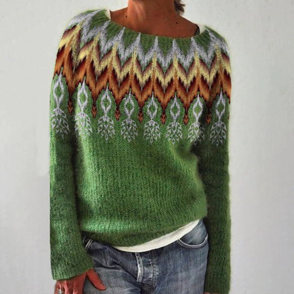 Damen Strickpullover Im Retro Stil