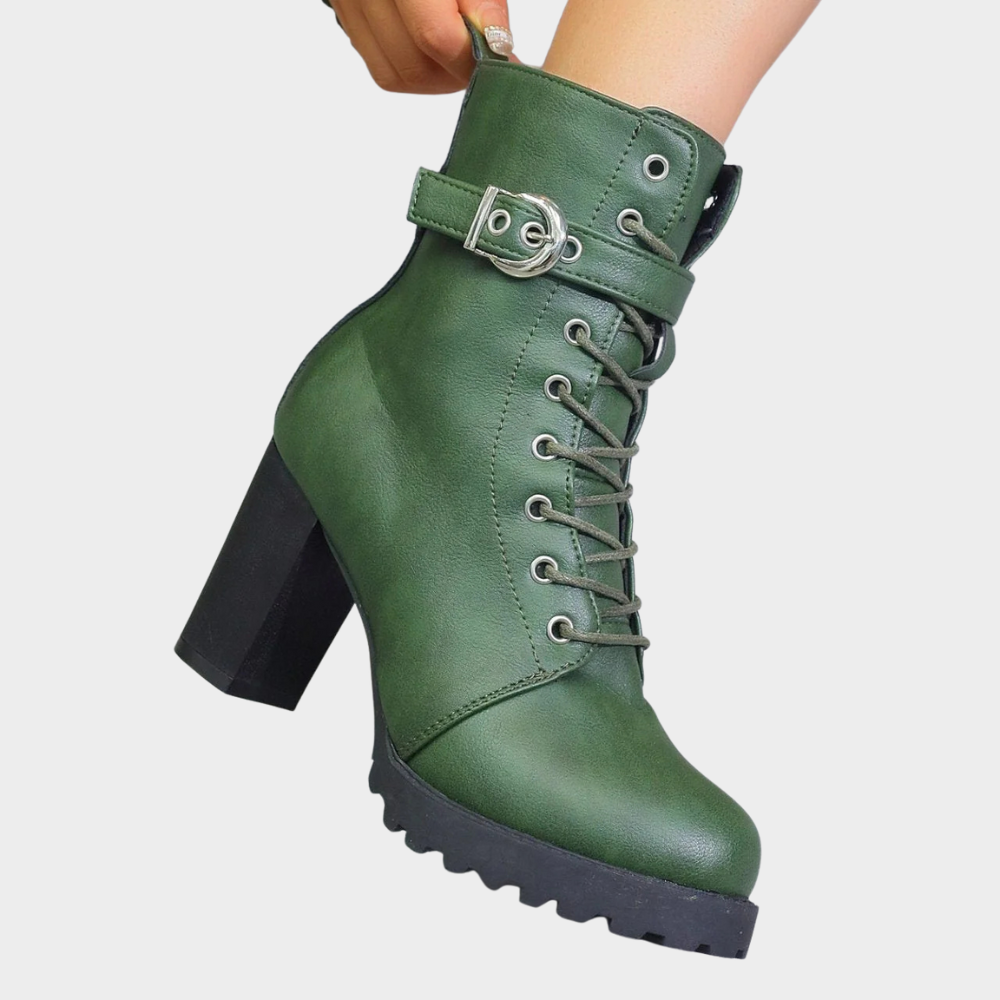 Damen Stiefeletten Mit Ausgestelltem Absatz Und Polstersohle