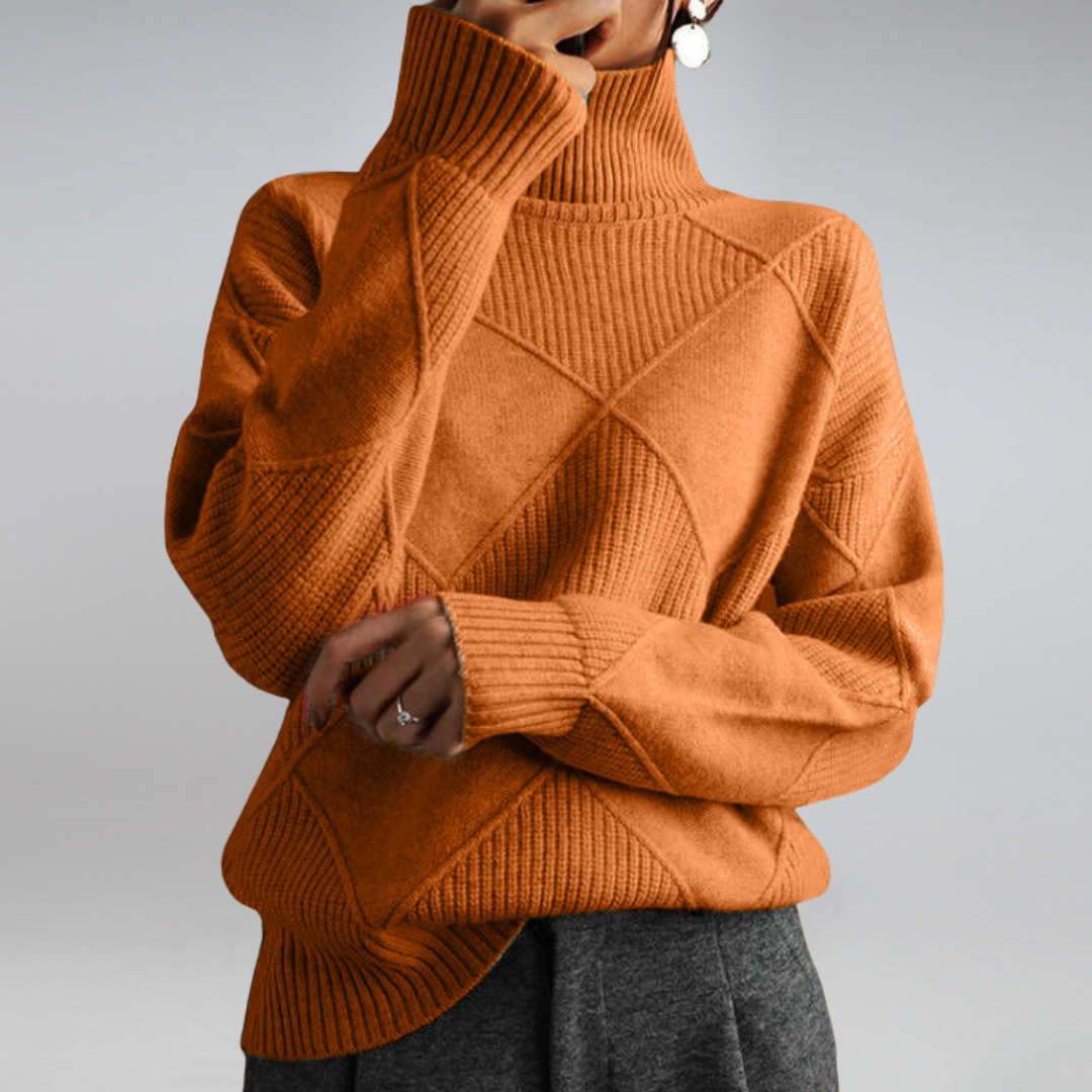 Damen Feinstrick Rollkragenpullover für Herbst und Winter