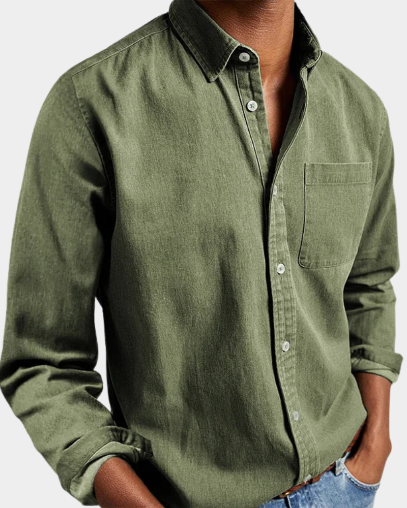Herren Langarmhemd in Bequemer Stretch Passform