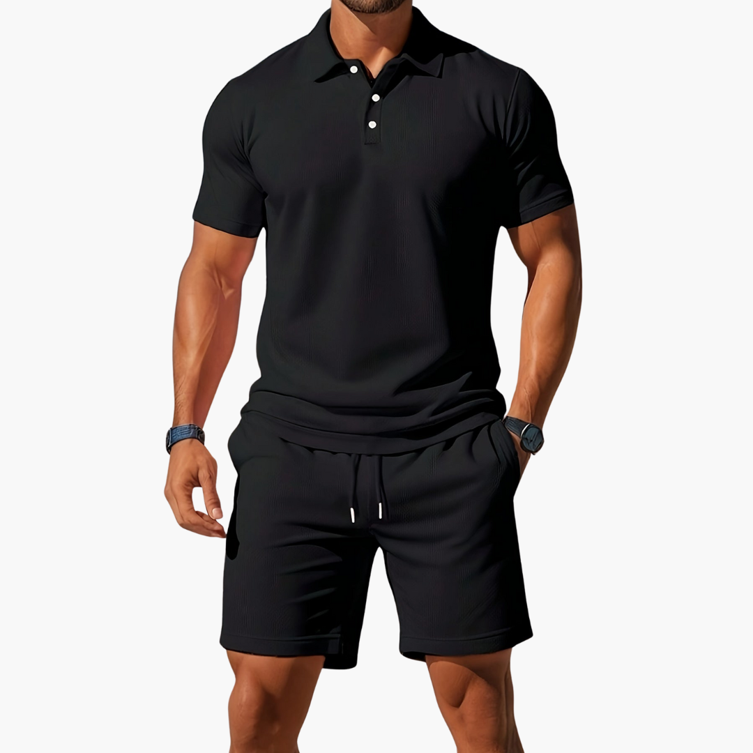 Herren Polo und Shorts Set mit Tunnelzug