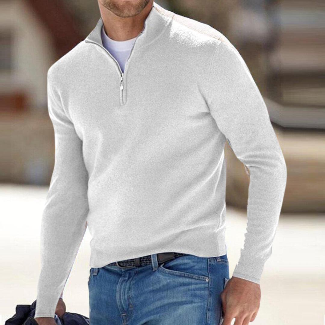 Herren Half Zip Pullover mit Stehkragen