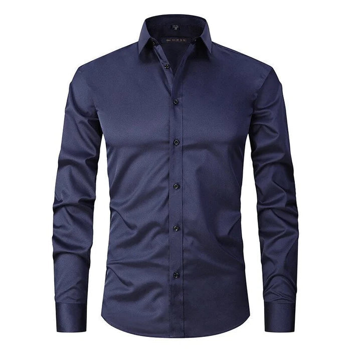 Knitterfreies Slim Fit Herren Stretchhemd