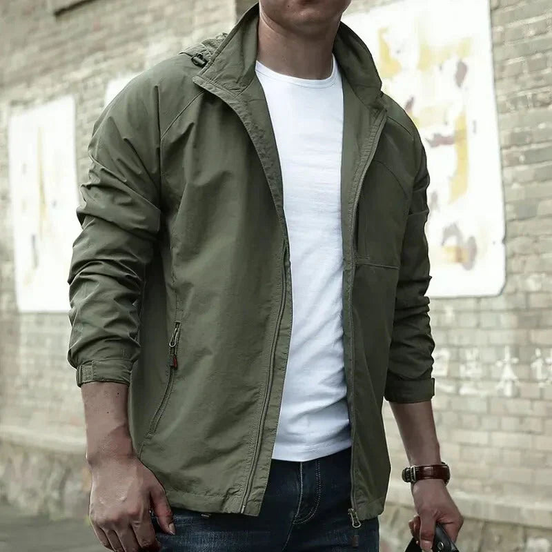 Leichte Herren Übergangsjacke Mit Stehkragen