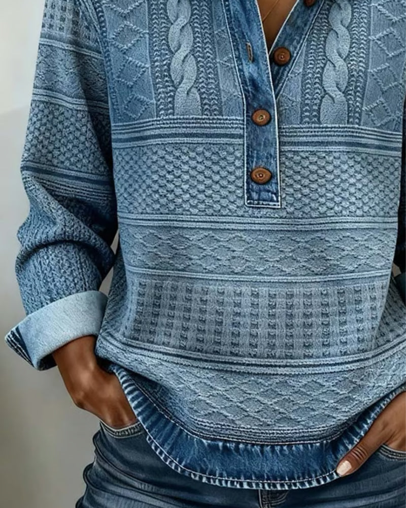 Overshirt In Denimoptik Mit Klassischem Hemdkragen