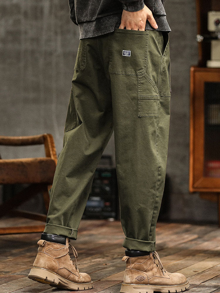 Entspannte Cargohose aus Baumwolle im Vintage-Stil