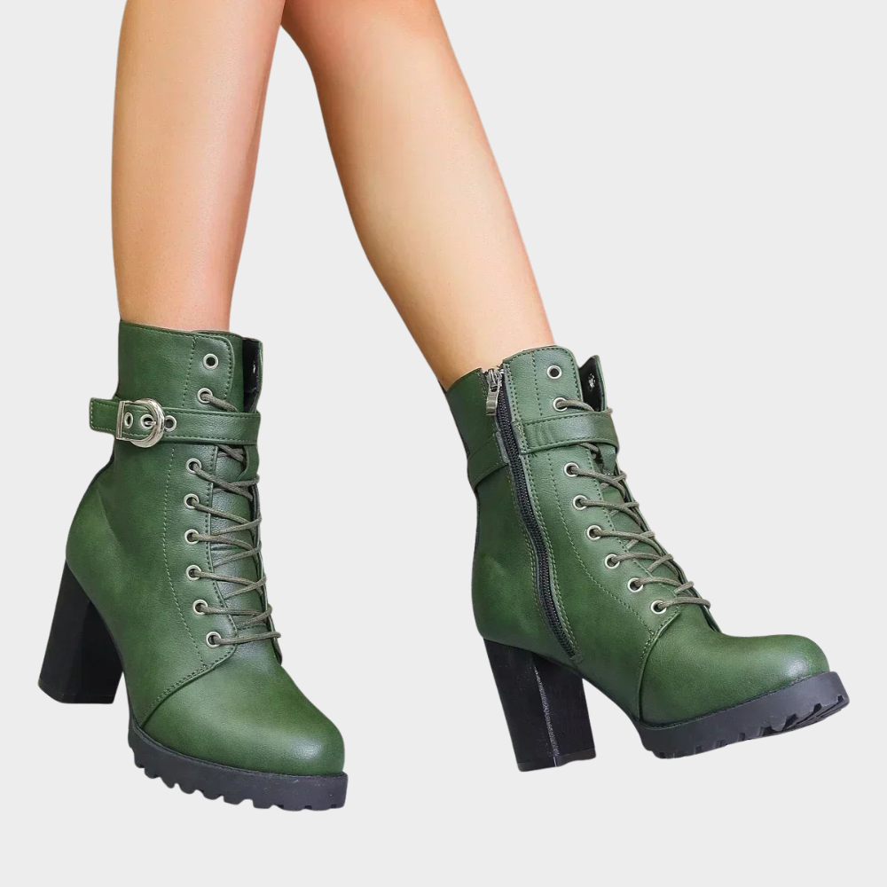 Damen Stiefeletten Mit Ausgestelltem Absatz Und Polstersohle