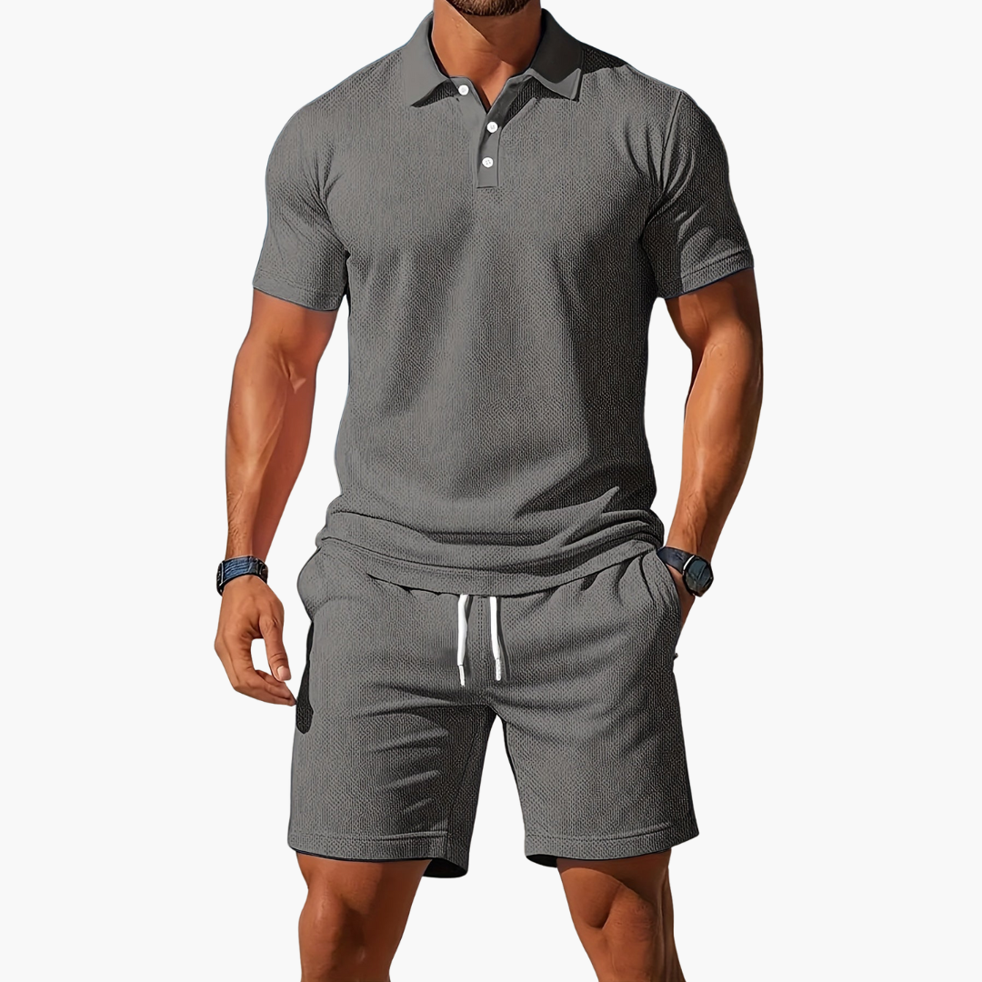 Herren Polo und Shorts Set mit Tunnelzug