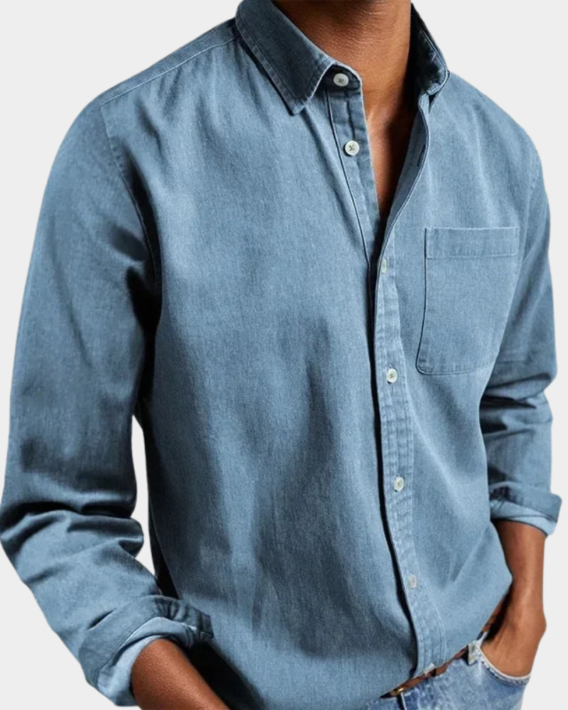 Herren Langarmhemd in Bequemer Stretch Passform