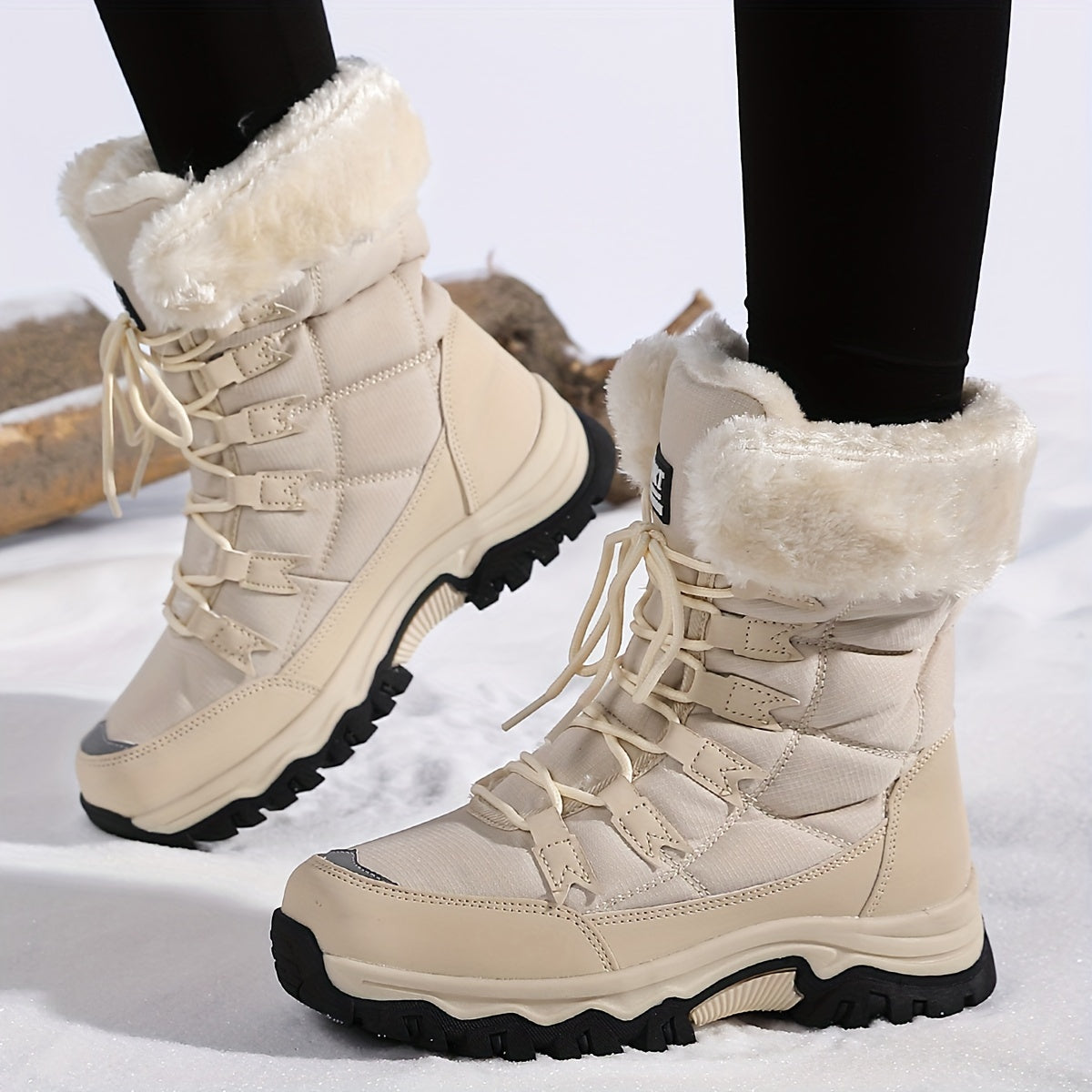 Isolierte Winterstiefel Mit Kunstleder-Optik