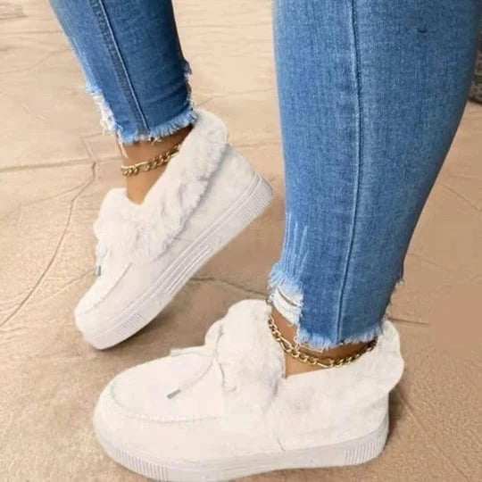 Warm Gefütterte Damen Winterschuhe mit runder Spitze