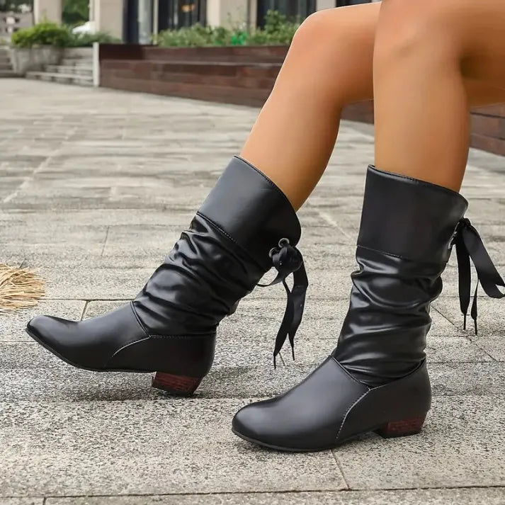 Orthopädische Damen Schnürstiefeletten Mit Stabilem Absatz