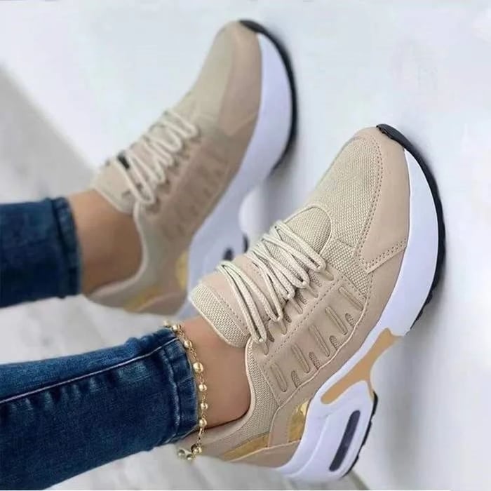 Damen Komfort Sneaker mit Luftpolstersohle und rutschfester Laufsohle