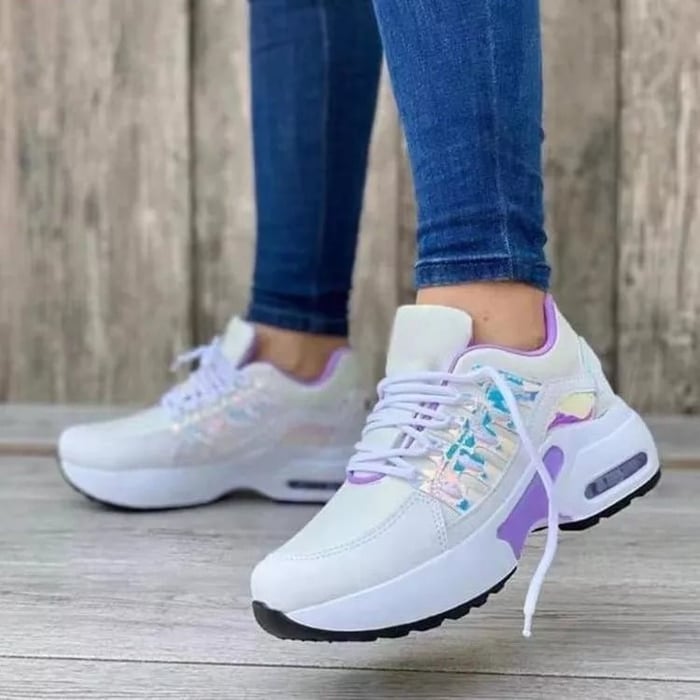 Damen Komfort Sneaker mit Luftpolstersohle und rutschfester Laufsohle