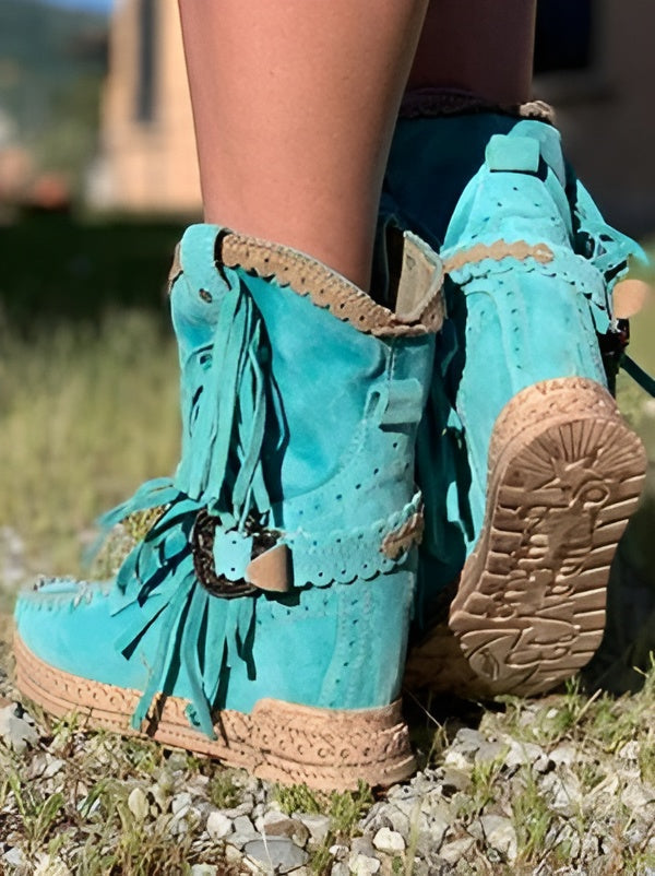 Western Stiefeletten Mit Fransen Im Boho Stil