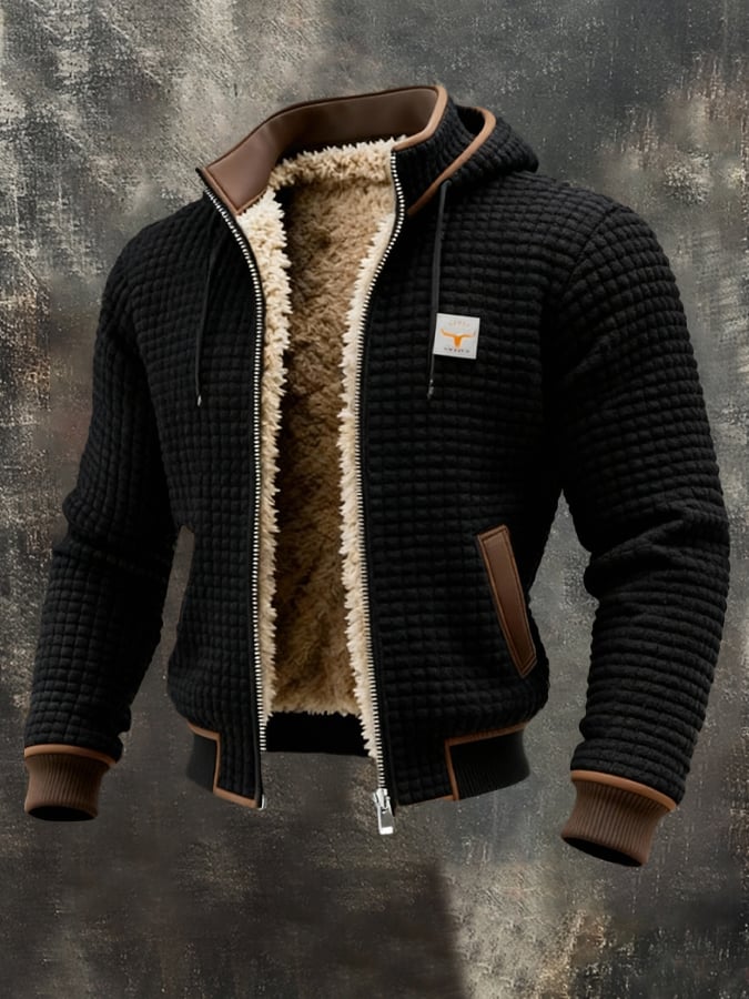 Gefütterte Winterjacke mit Fleece und Steppung für Herren