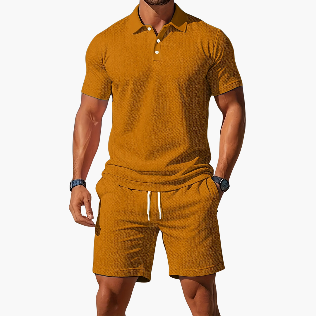 Herren Polo und Shorts Set mit Tunnelzug