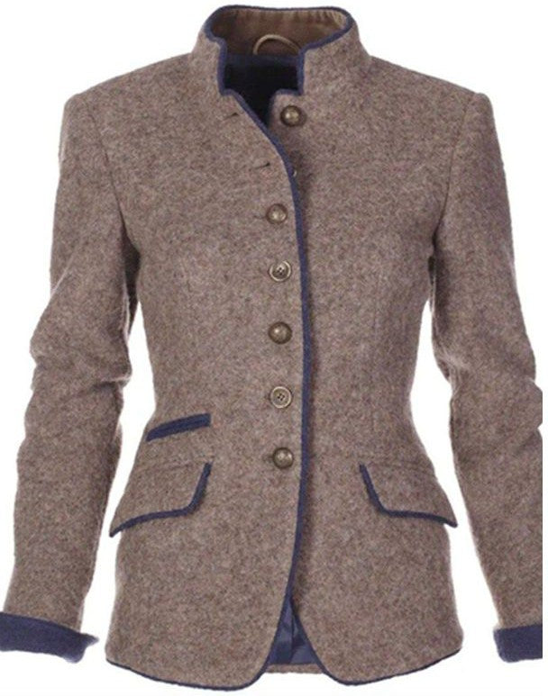 Elegante Unifarbene Damenjacke mit Langen Ärmeln