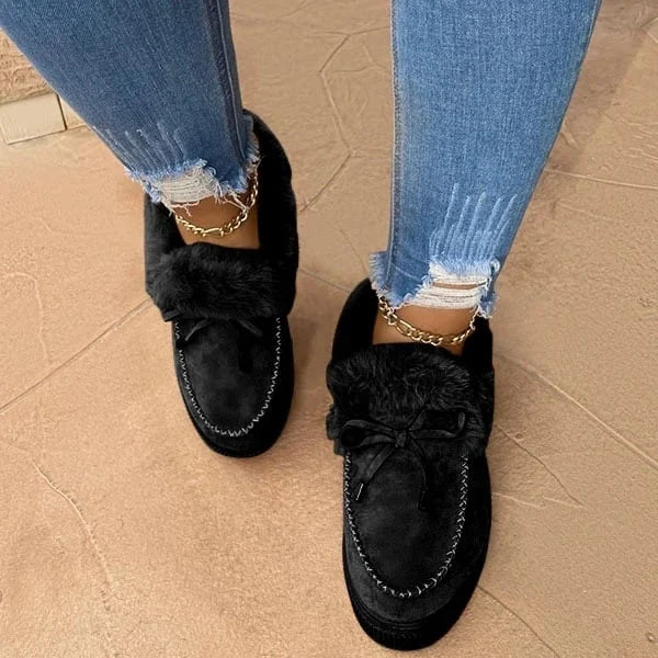 Warm Gefütterte Damen Winterschuhe mit runder Spitze