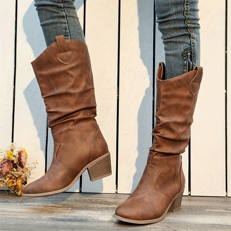 Flache Damen Western Stiefeletten Für Breite Waden