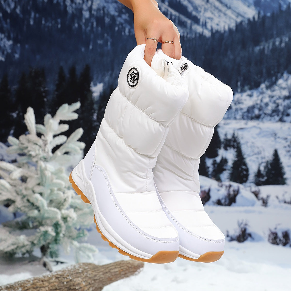Wadenhohe Damen Winterstiefel Mit Kunstfellfutter